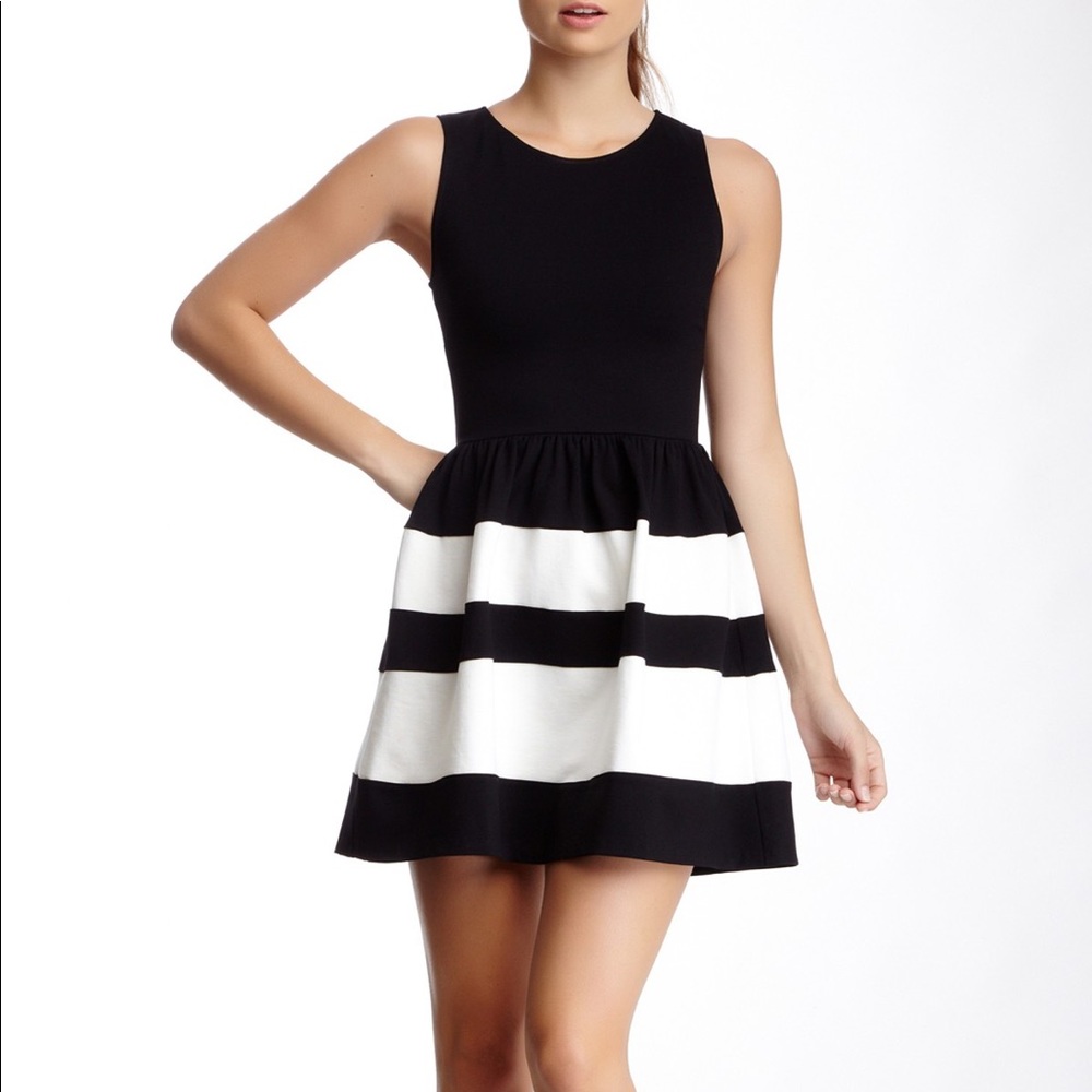 Black and White Stripe Teacup Dress